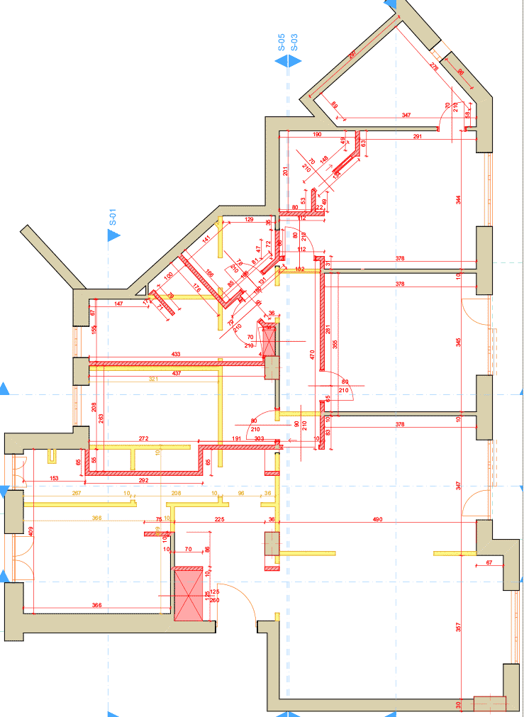 Casa SG - pianta demolizioni e ricostruzioni - architetturaincasa